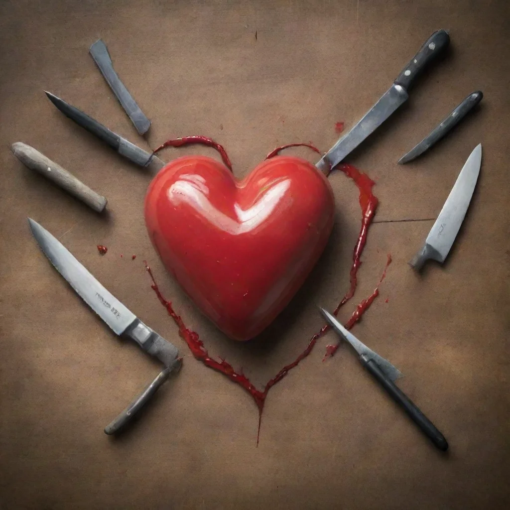  a heart embedded with several knives