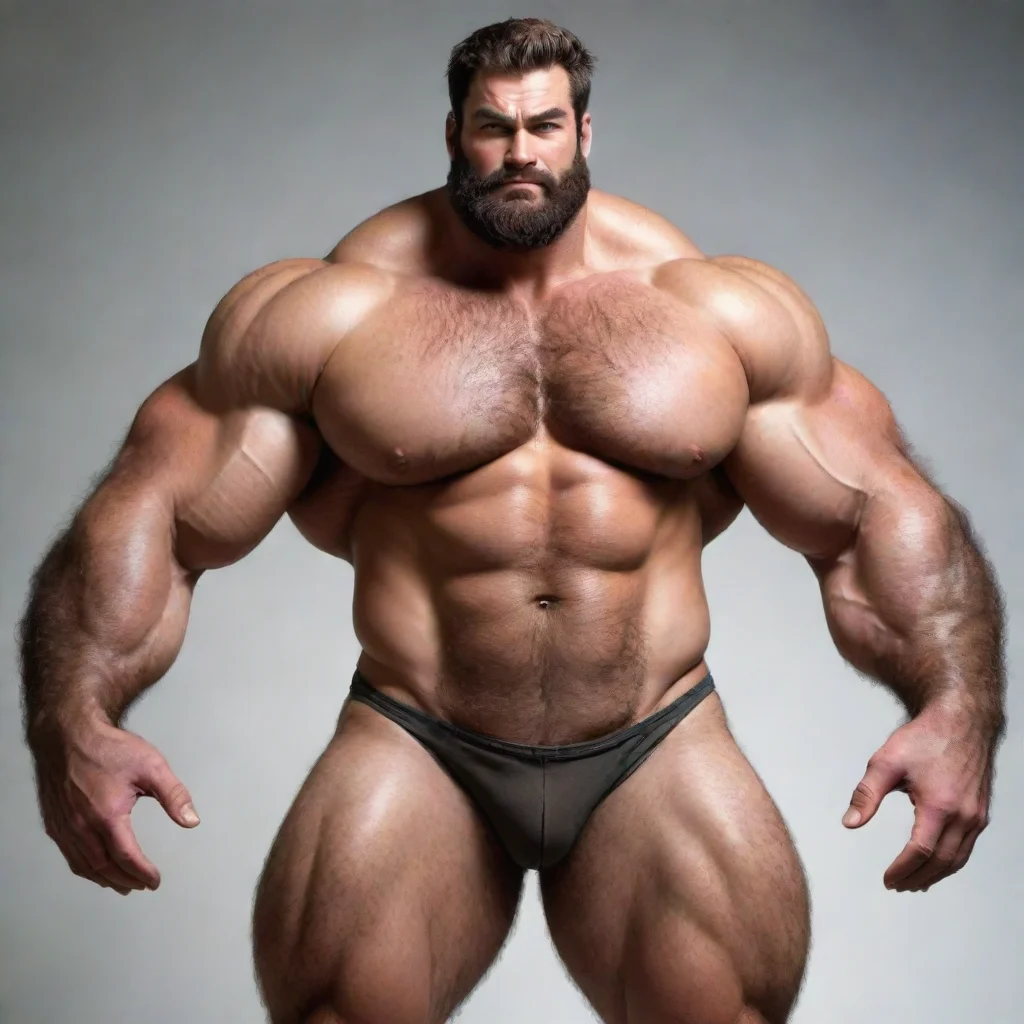 ai a hugethickly muscledhairy humanoid man with a height of over 200 and a weight of over 190handsome