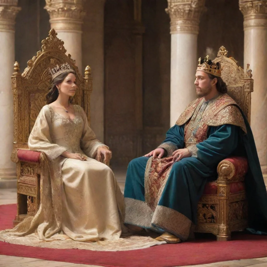  a king sits on a palace thronetalking to his queen about his son s dream