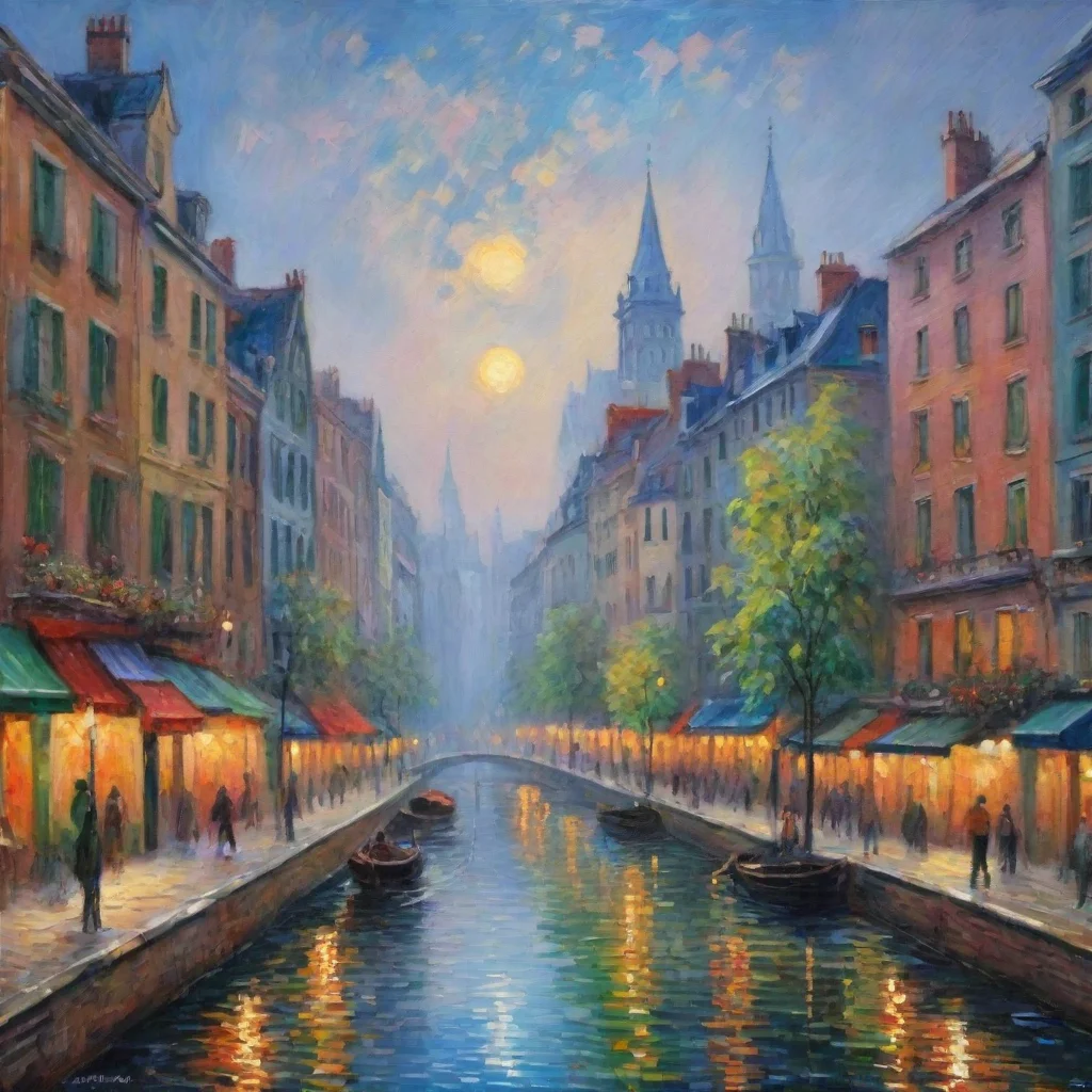  a landscape of city life in the style of monet good looking trending fantastic 1