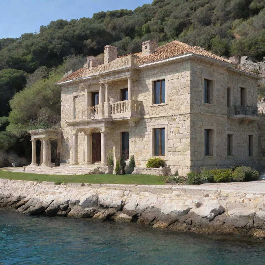  a large two storey stone villa by the sea
