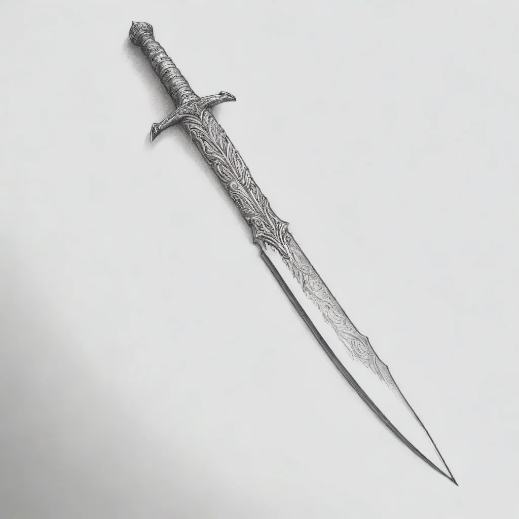 ai a line art sketched dagger tall