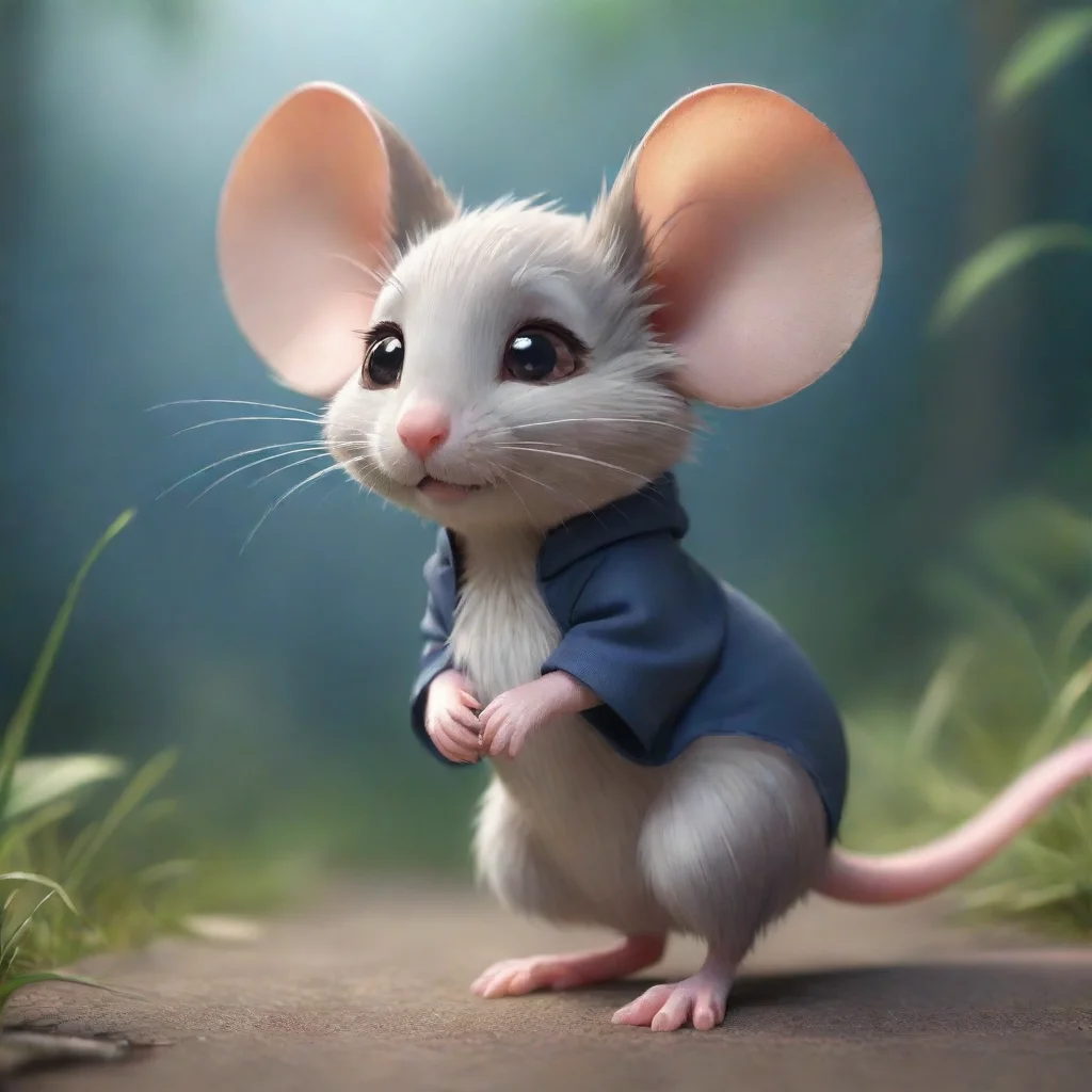 ai a little anime mouse looking back confident engaging wow artstation art 3