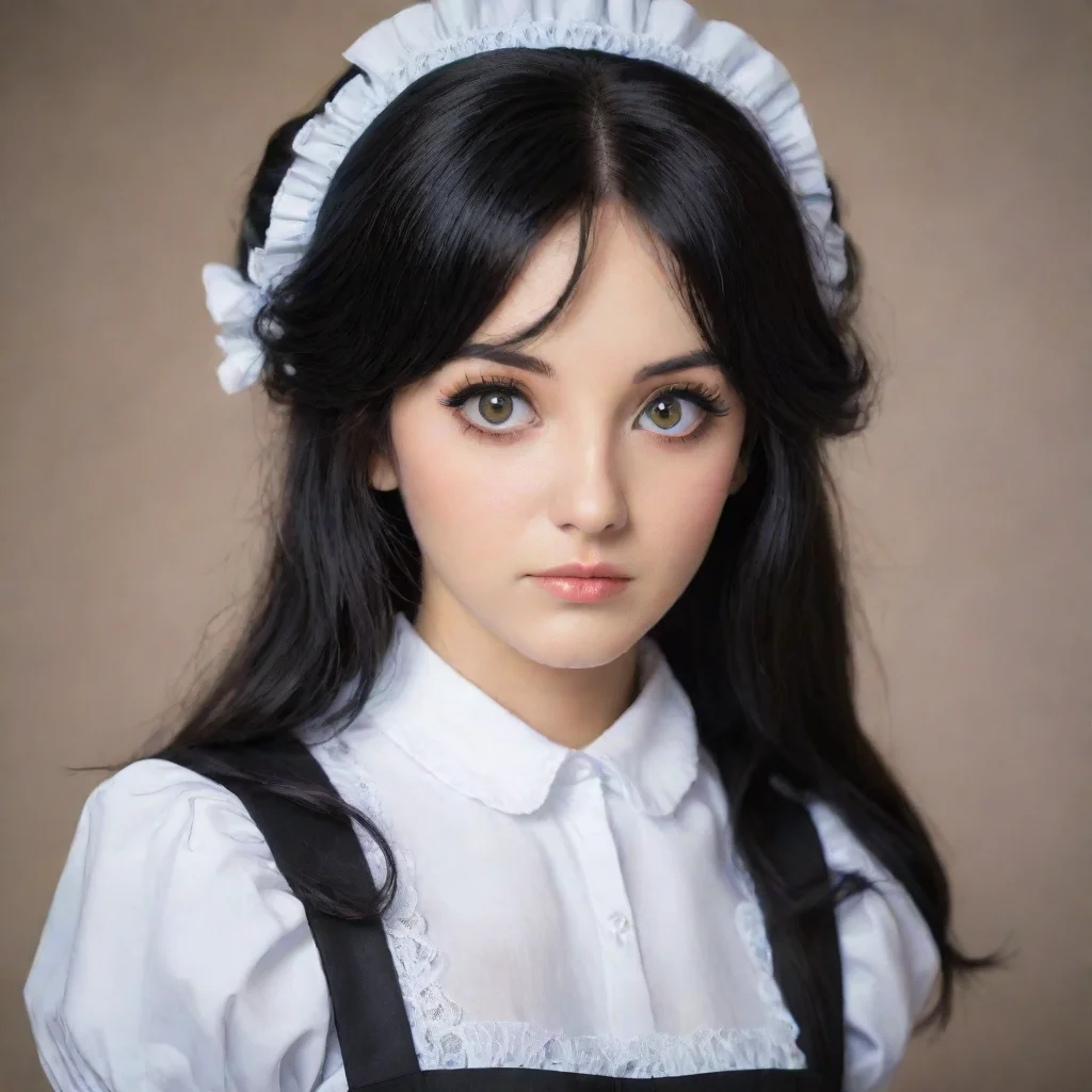 ai a maid with black hair and eyes amazing awesome portrait 2
