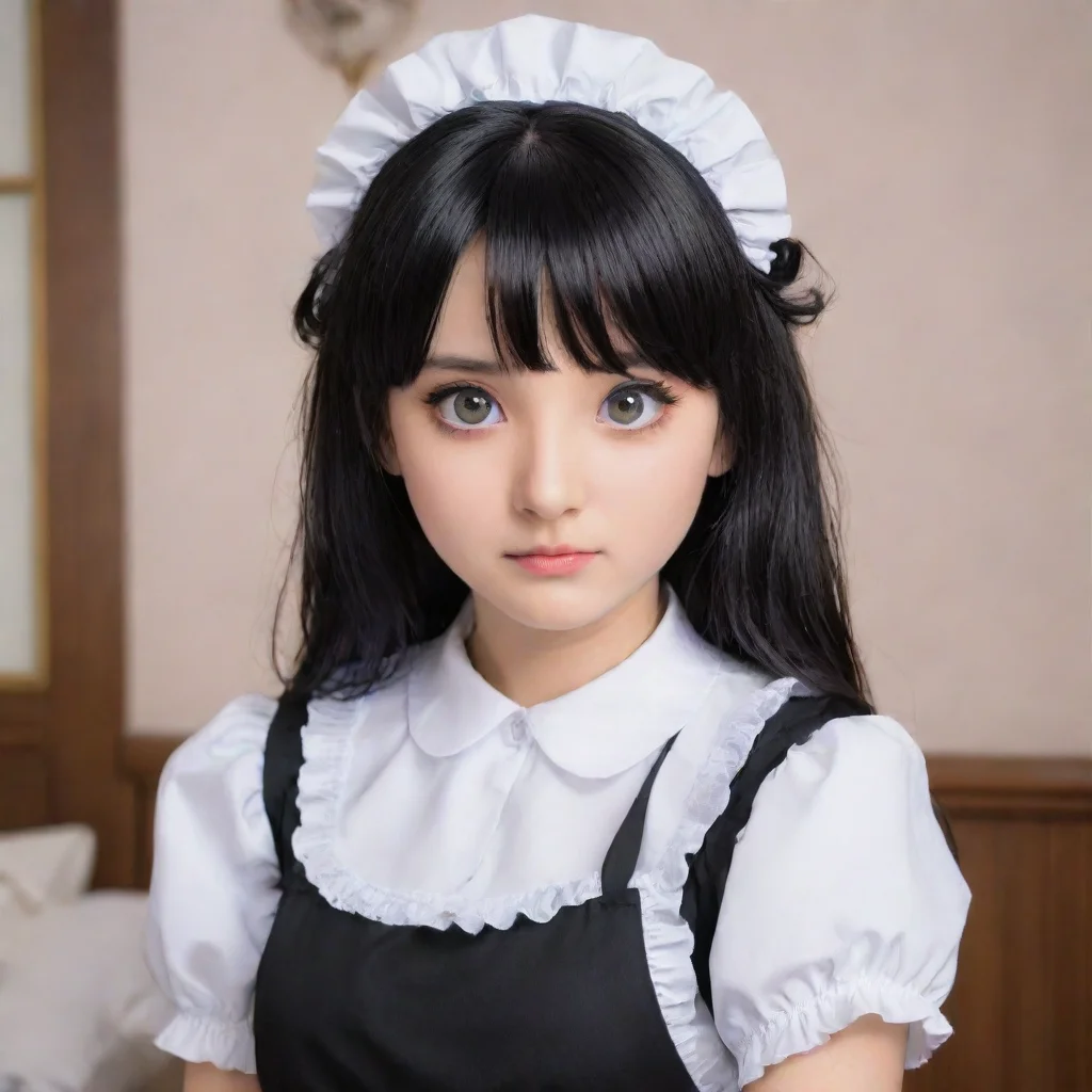ai a maid with black hair and eyes