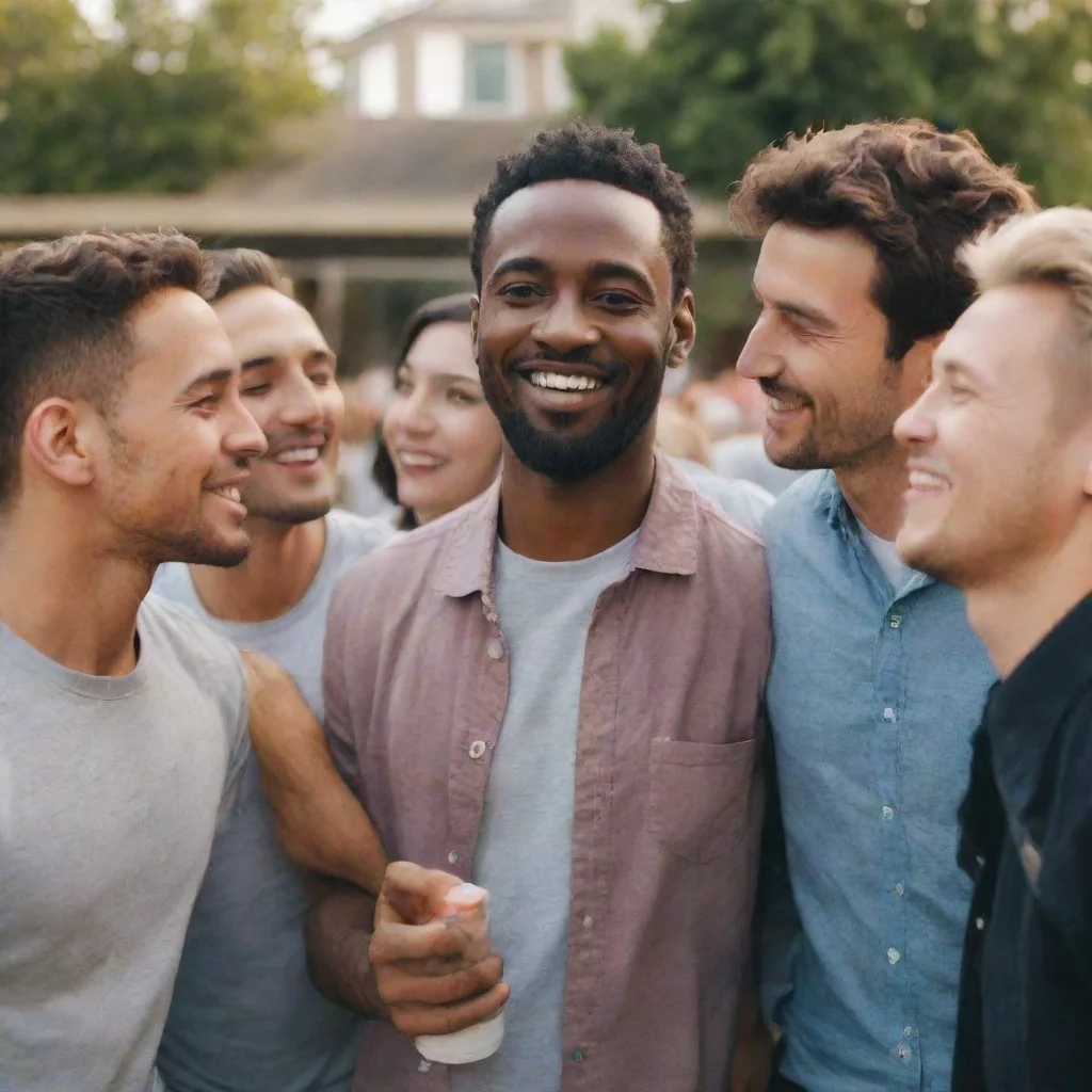 ai a man hanging out with friends