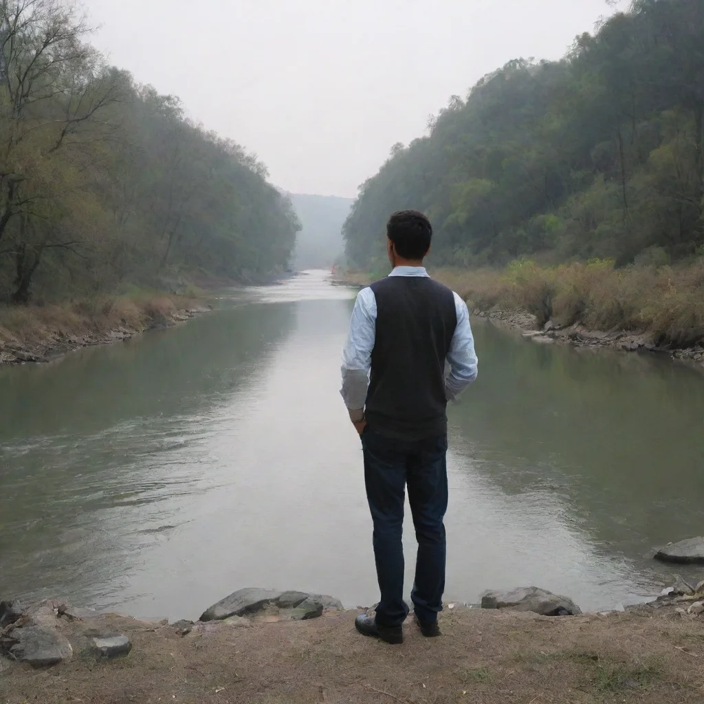  a man standing near river