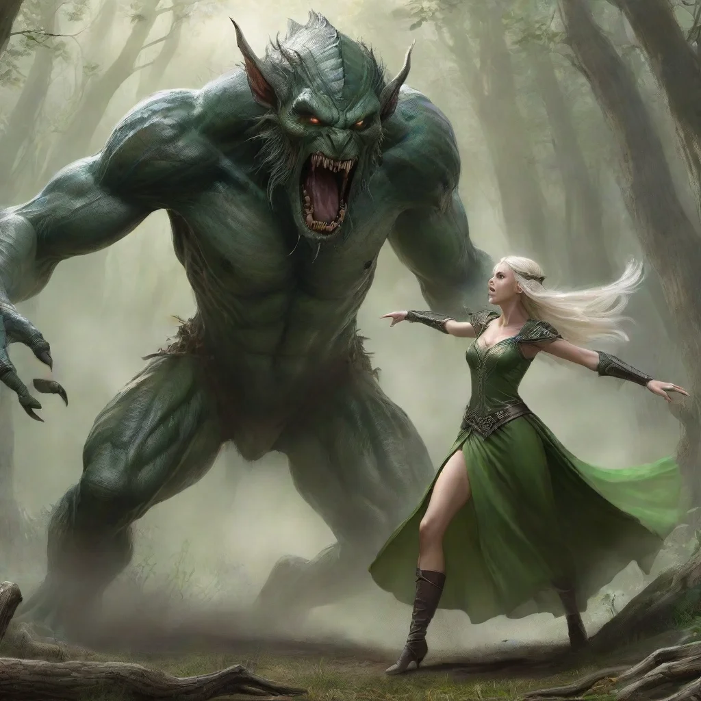  a monster attacks elven princess