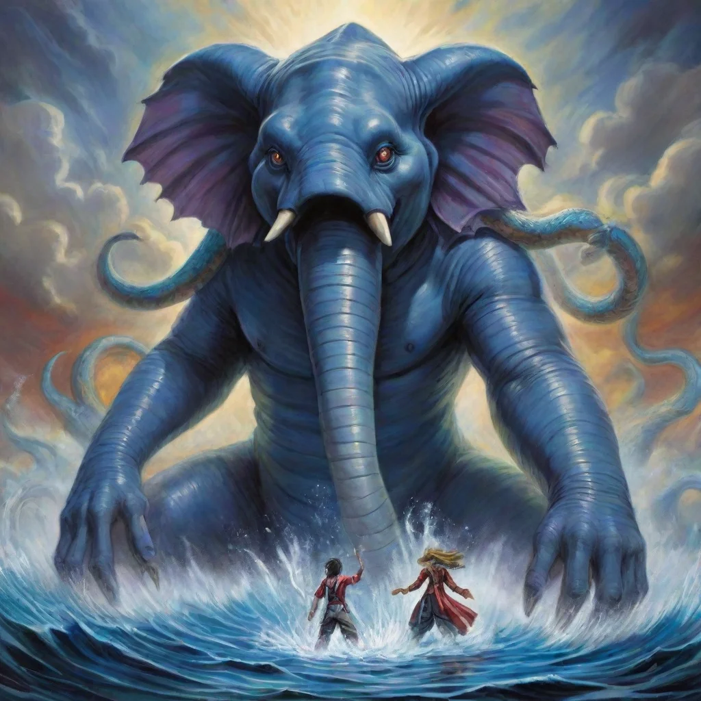 ai a monster which based on an snake and an elephanthaving a water wind elemental and the size was small yugioh amazing awe