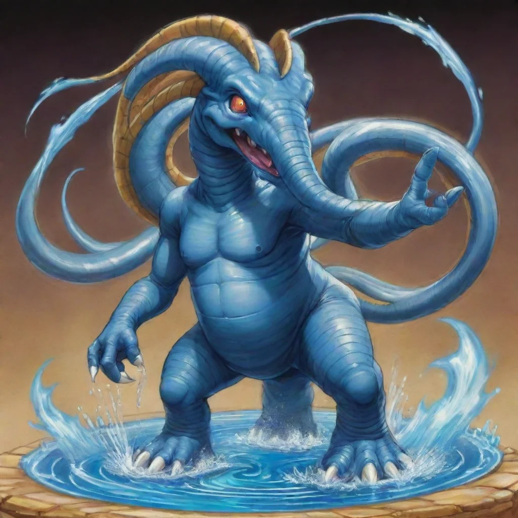 ai a monster which based on an snake and an elephanthaving a water wind elemental and the size was small yugioh