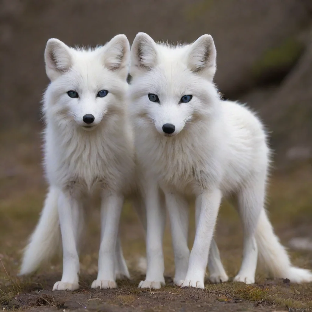 ai a pair of male anthro arctic foxes