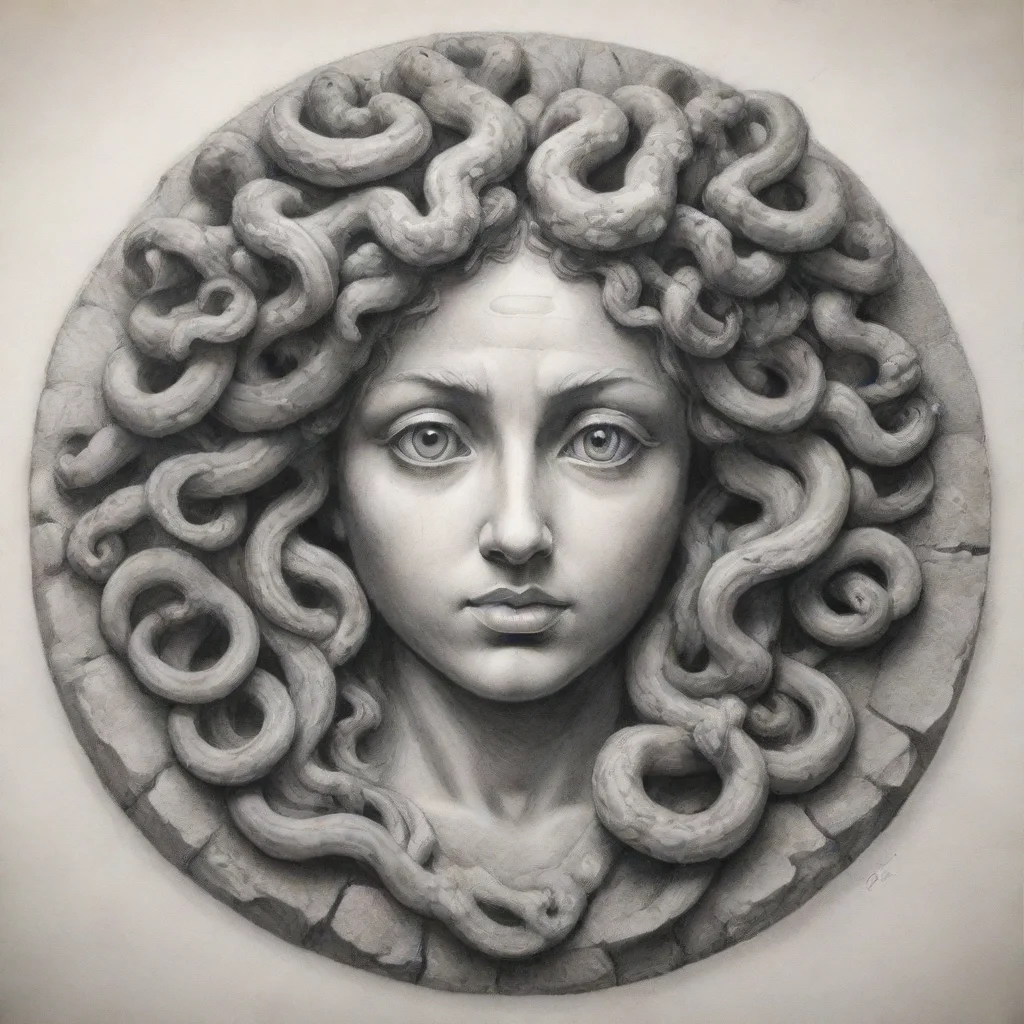 ai a pencil drawing of a stone medusa in the style of luigi serafini amazing awesome portrait 2