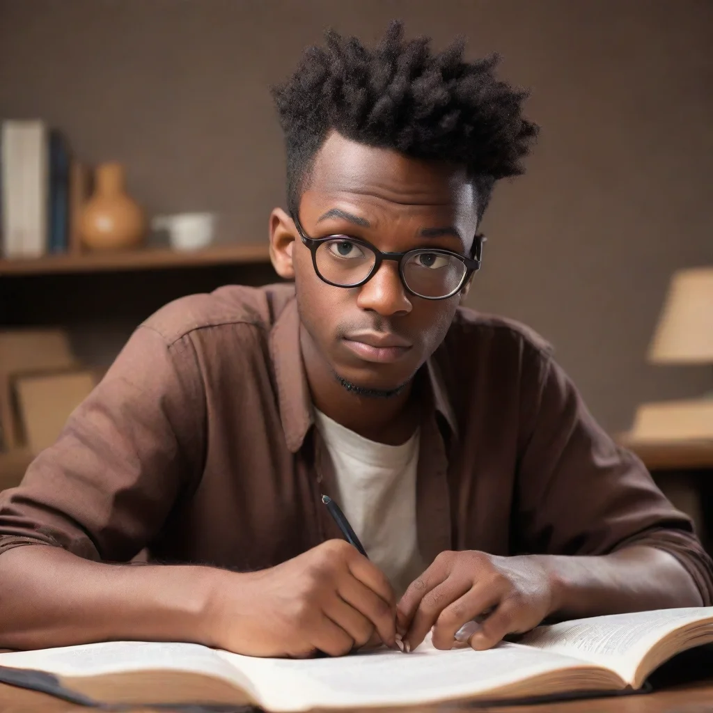 ai a picture of a nerd studying really hard named adrian and brown skin amazing awesome portrait 2