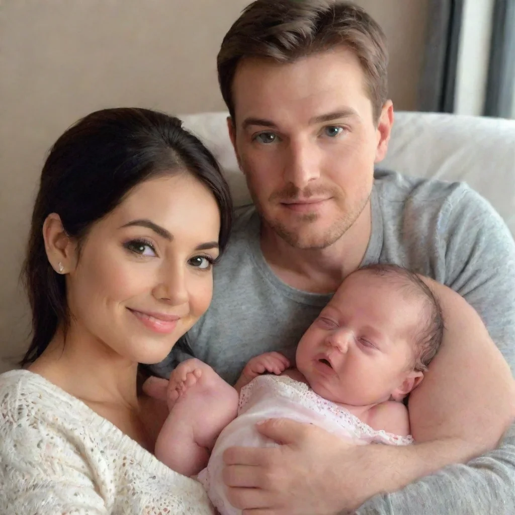 a picture of parents and a new born good looking trending fantastic 1