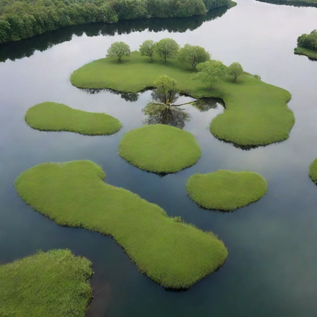 a pond with 6 islands amazing awesome portrait 2