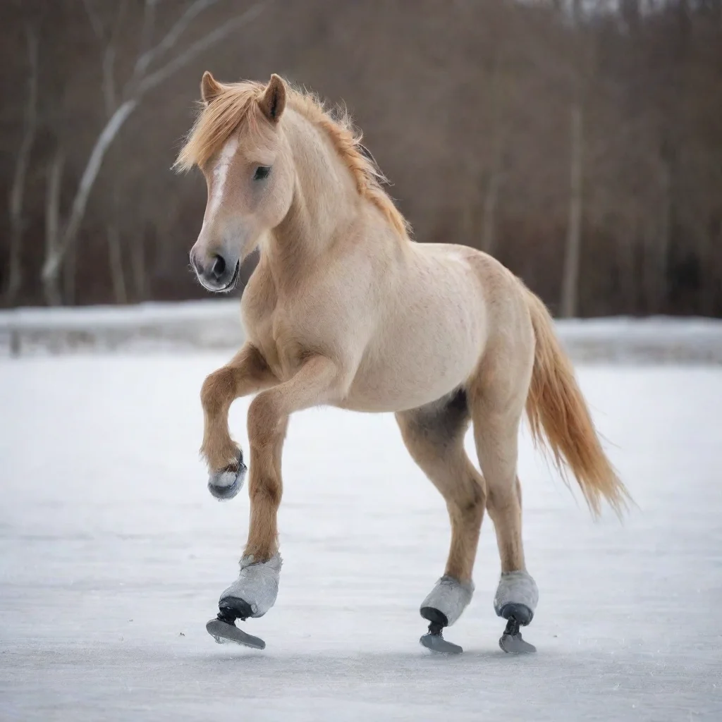 ai a pony trying to ice skate amazing awesome portrait 2