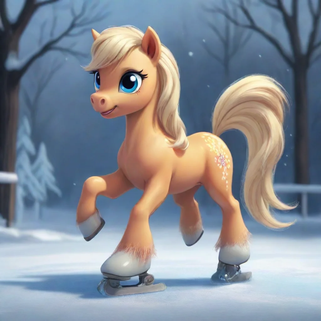 ai a pony trying to ice skate confident engaging wow artstation art 3