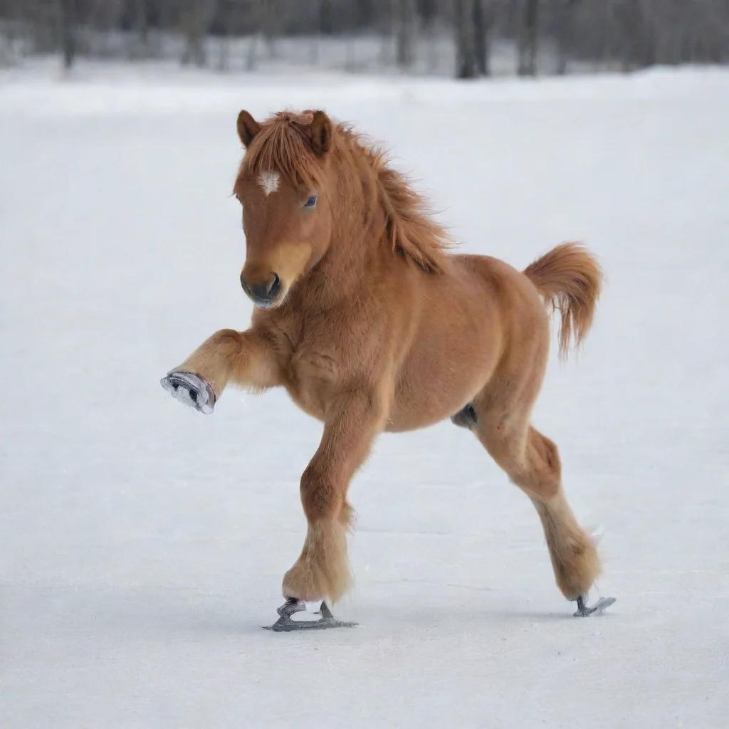 ai a pony trying to ice skate