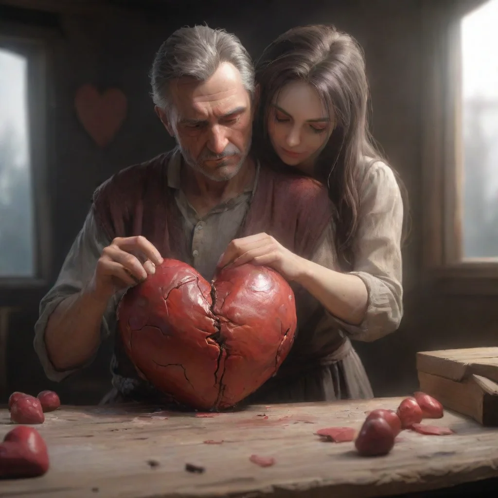 ai a sad lonely mancutting out the heart of his beloved wifeconfident engaging wow artstation art 3