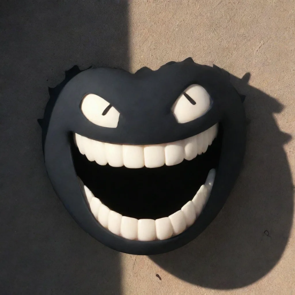  a shadow with a visible sharptoothed grin