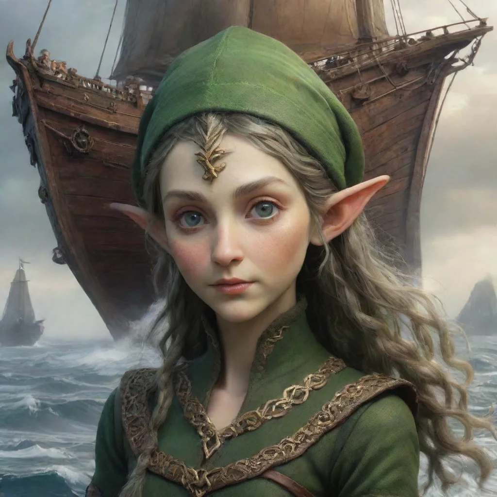 ai a ship with elf as a figure head amazing awesome portrait 2