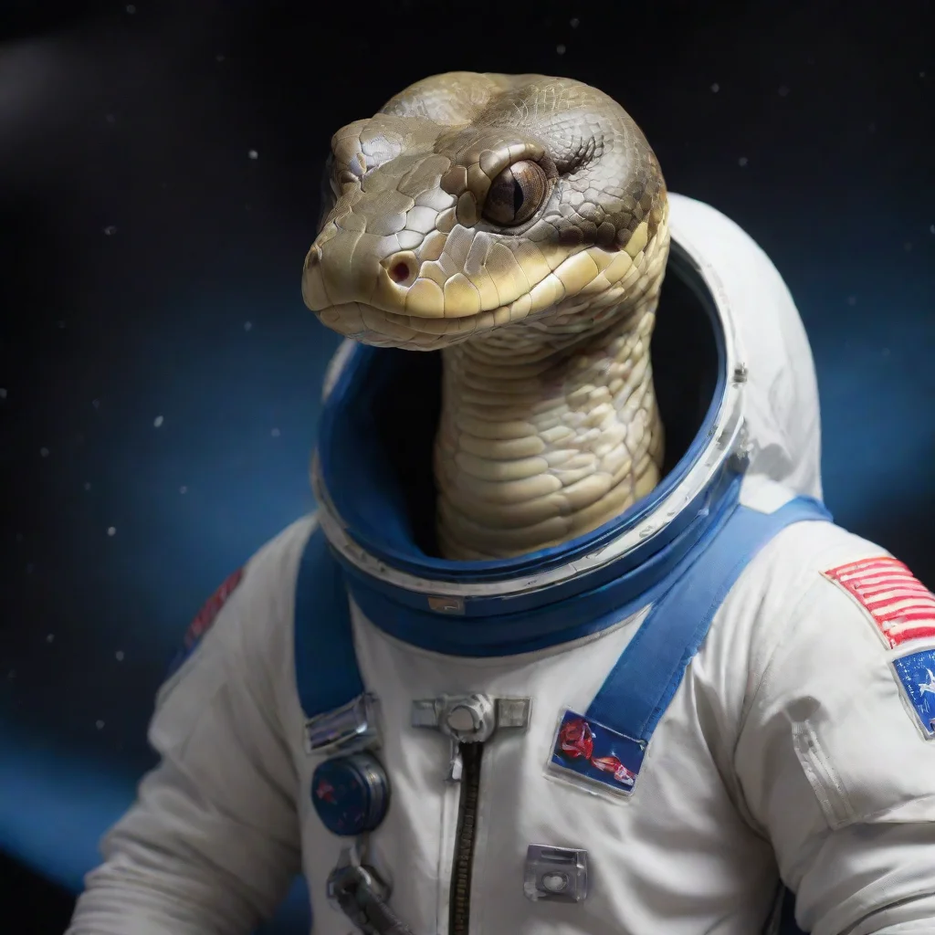 a snake in space suit