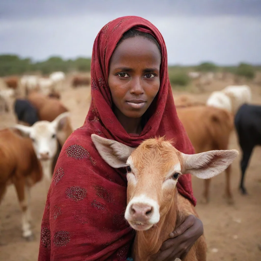ai a somali woman from the countryside looking after her livestock amazing awesome portrait 2