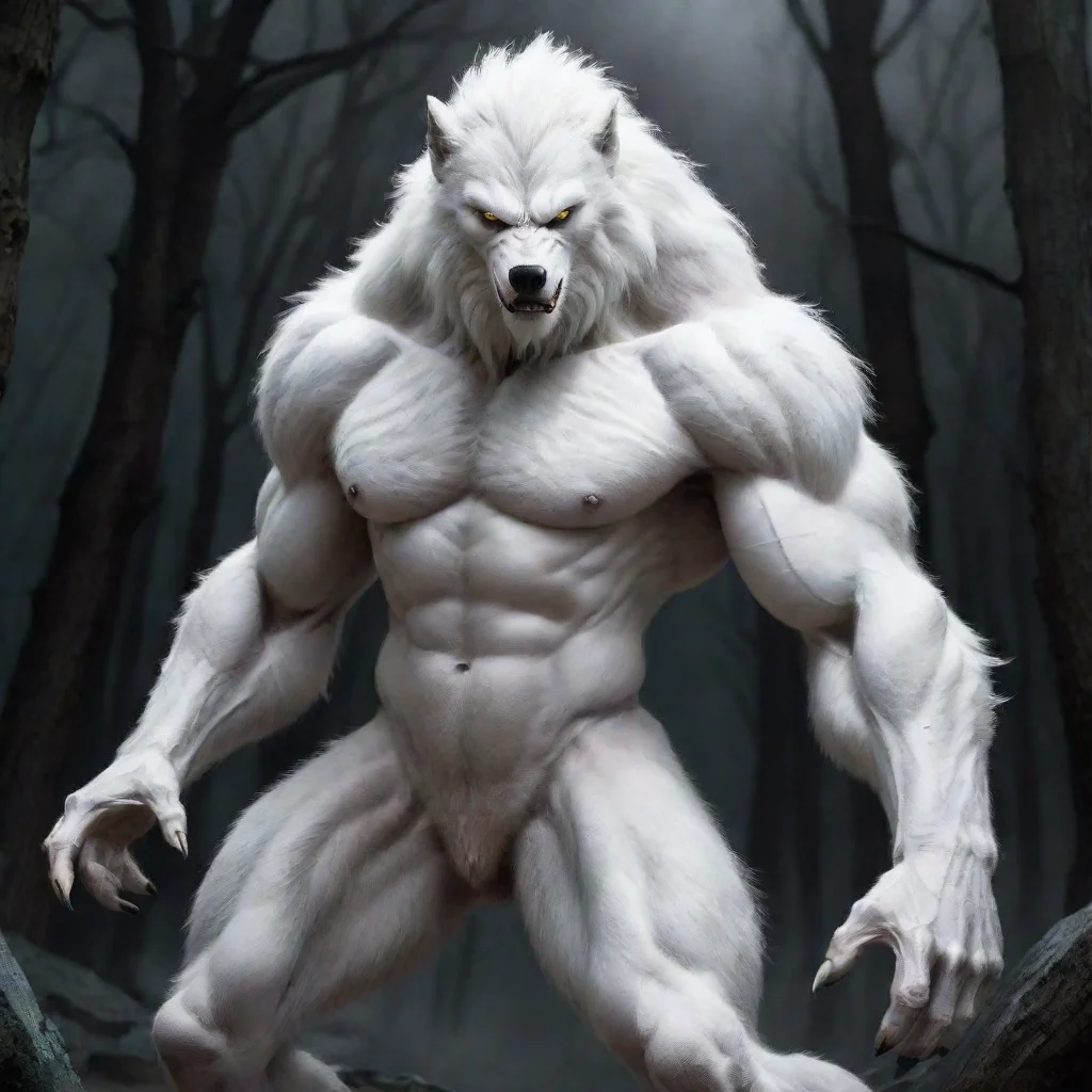 a strong white werewolf