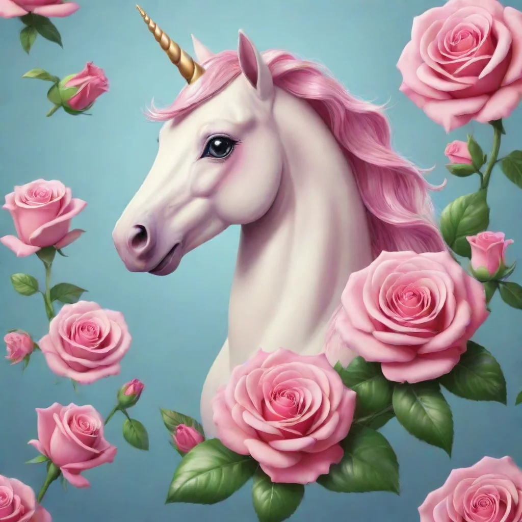 ai a stylized unicorn and roses good looking trending fantastic 1