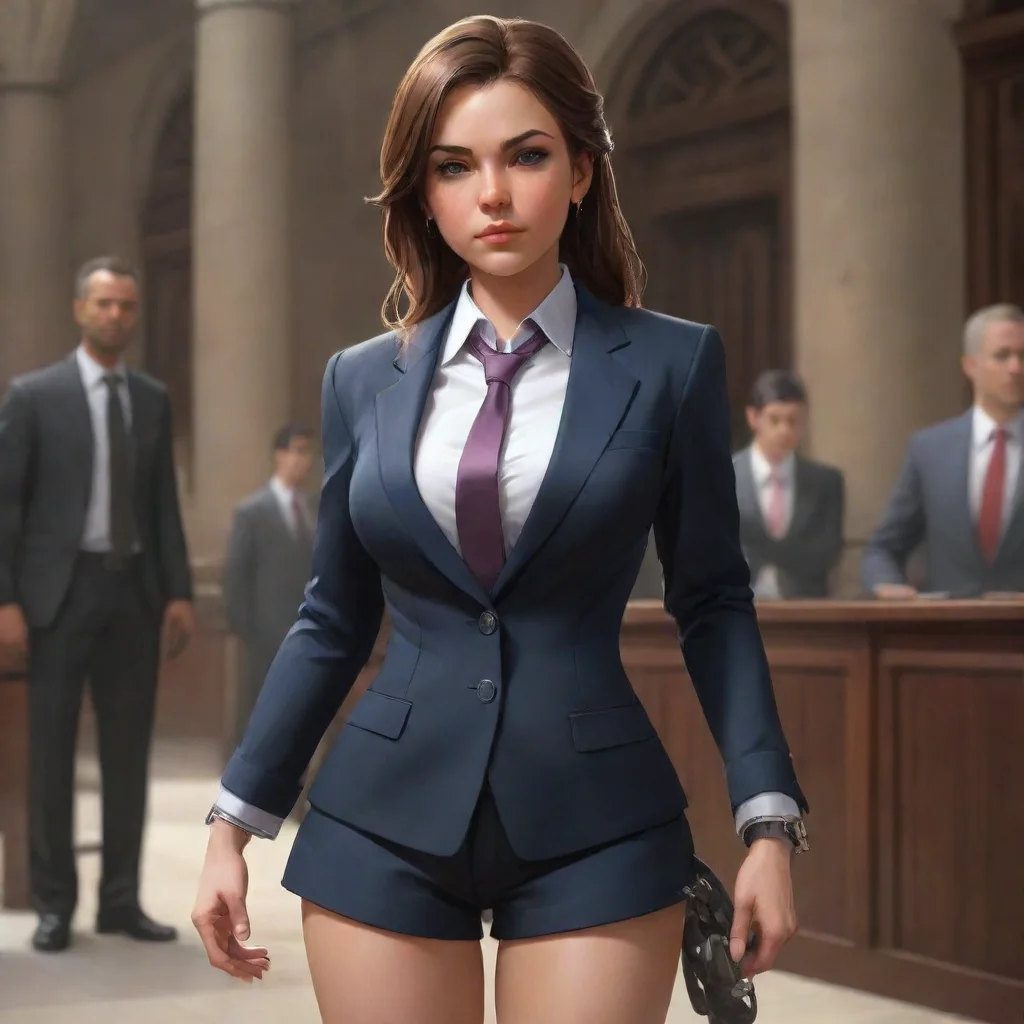 ai a suit girl handcuffed courtconfident engaging wow artstation art 3