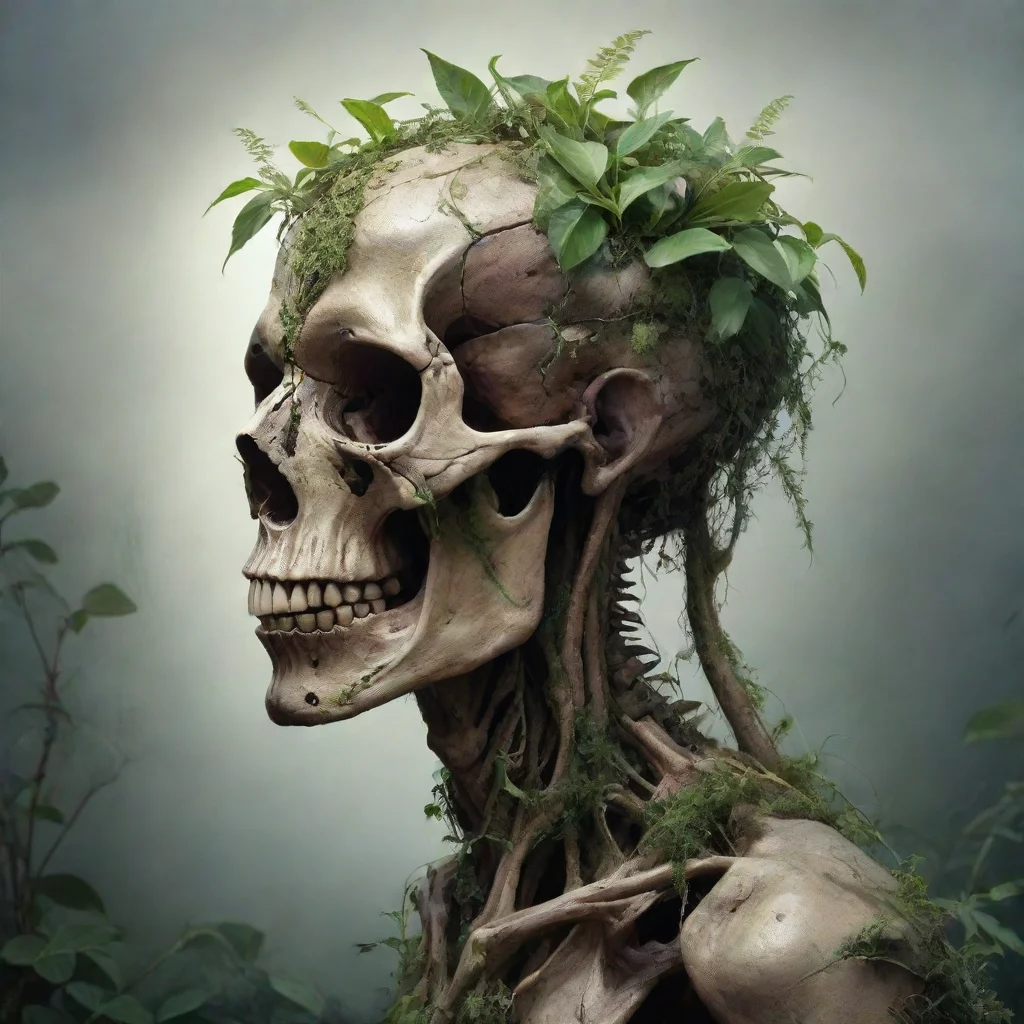 ai a tall lengthy beast with plants growing out of his skullrefrence images amazing awesome portrait 2
