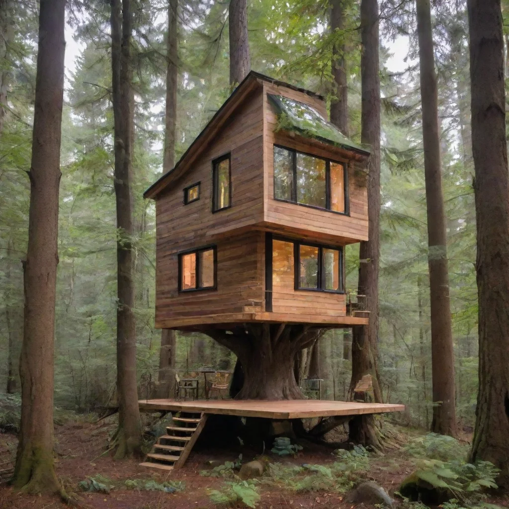 ai a tiny house in the high end of a big treein the middle of a dense forestgood looking trending fantastic 1