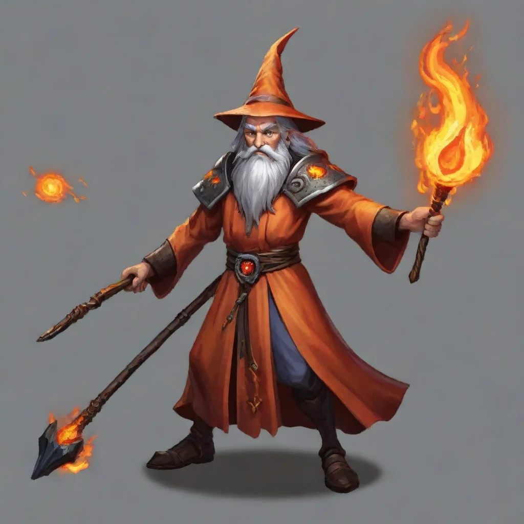  a topdown 256 x 256 pixel sprite for a pc gameshowing a wizard with a lava staff amazing awesome portrait 2