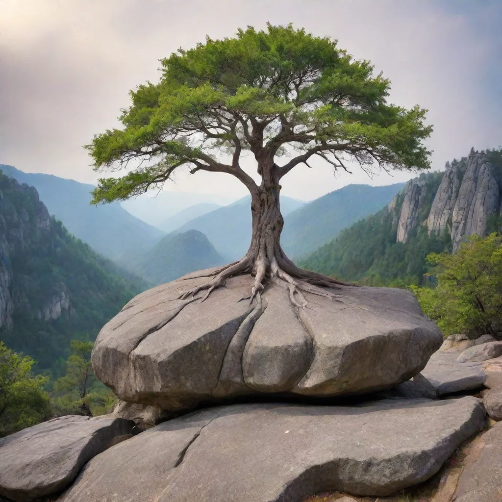  a tree stands on a big rock good looking trending fantastic 1