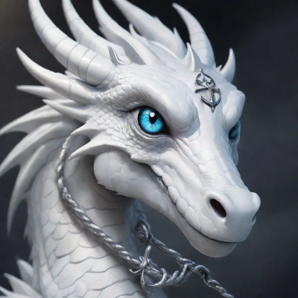 ai a white dragon with a anchor symbol in it s eye good looking trending fantastic 1