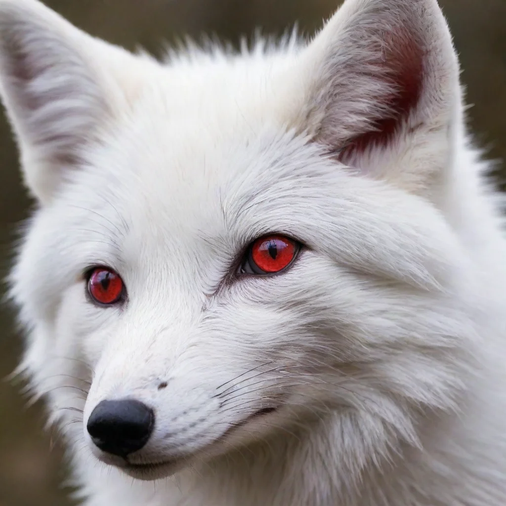 ai a white fox with red eyes