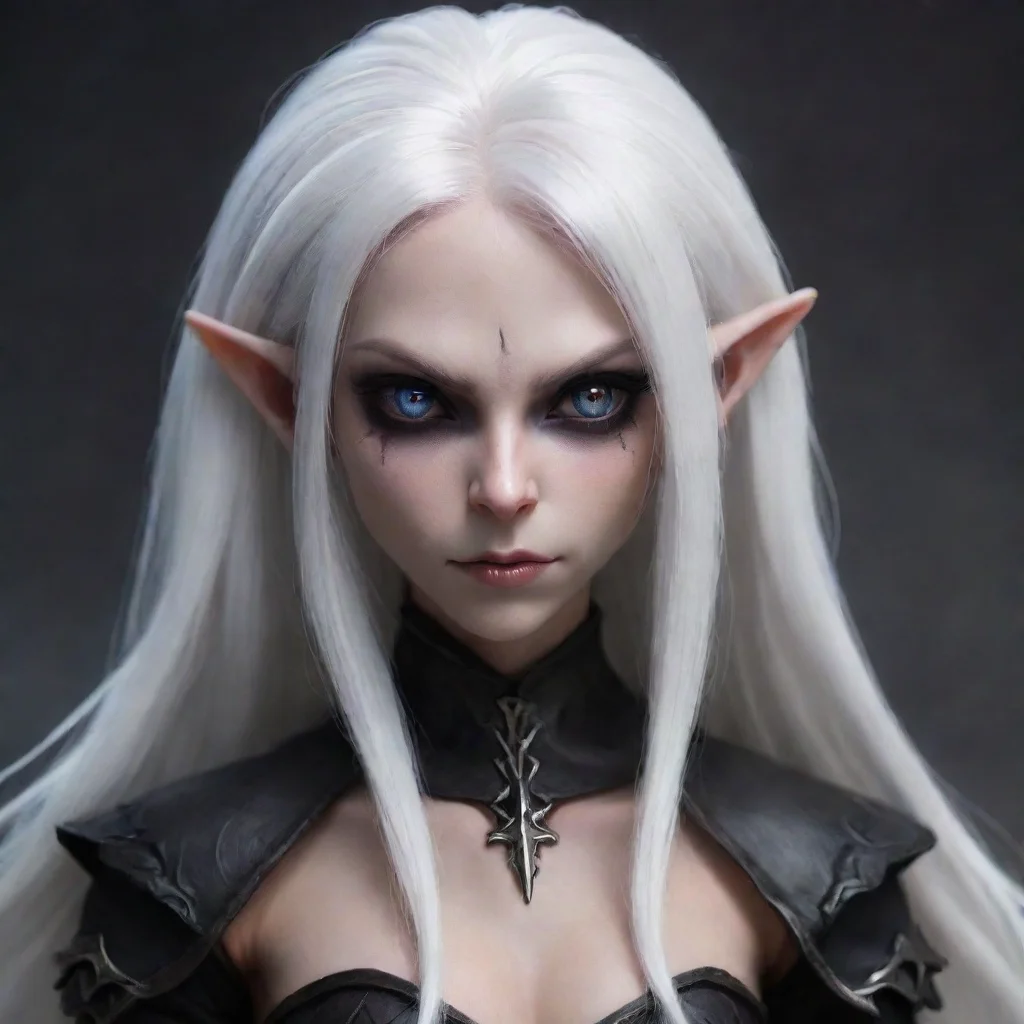 ai a white haired dark elf with a cute sadistic face amazing awesome portrait 2