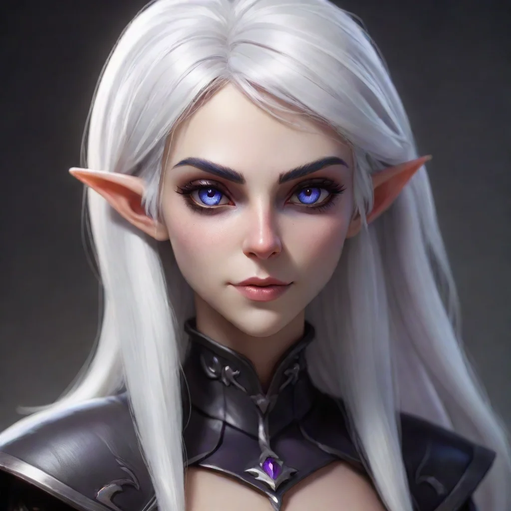  a white haired dark elf with a cute sadistic face confident engaging wow artstation art 3