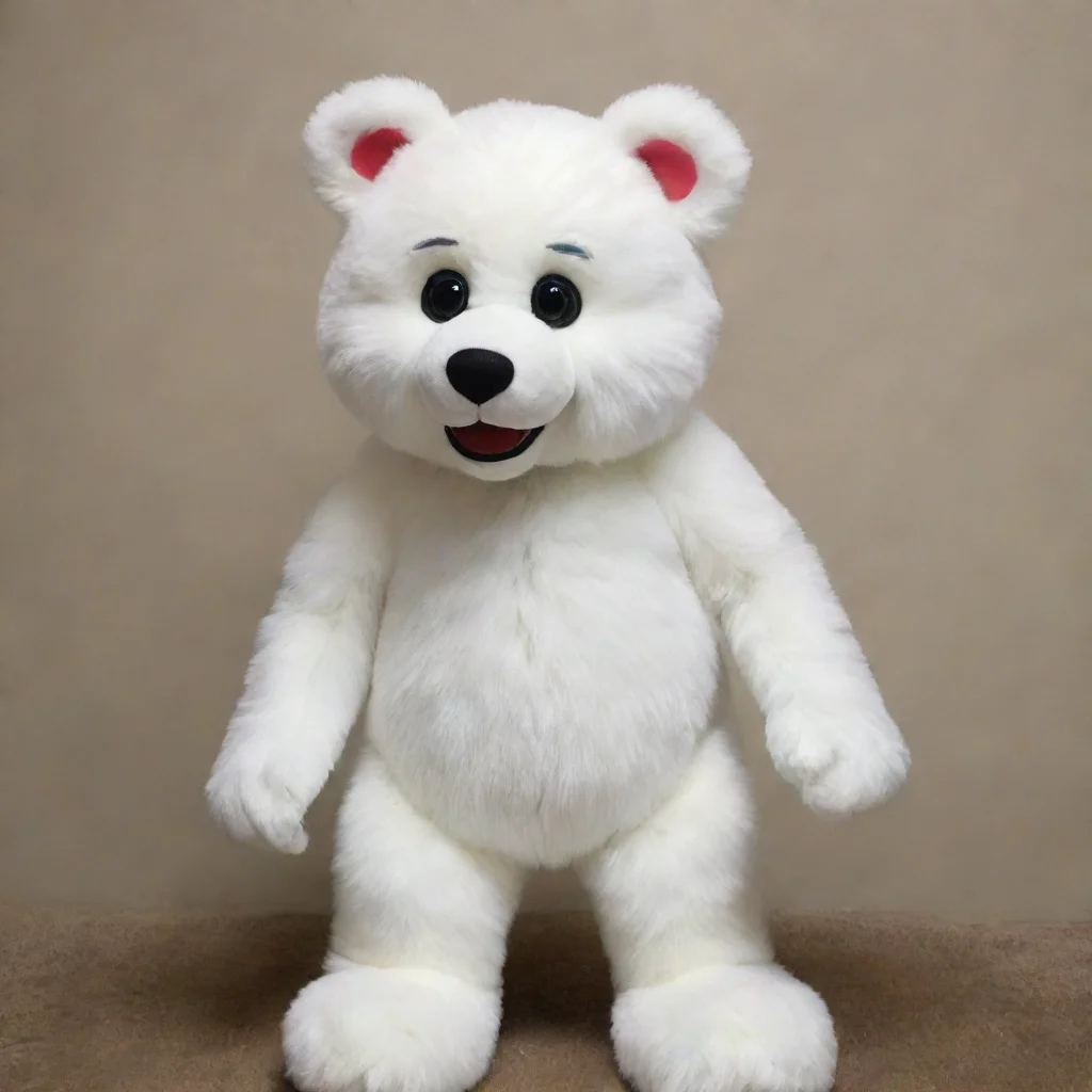ai a white teddy bear fursuit