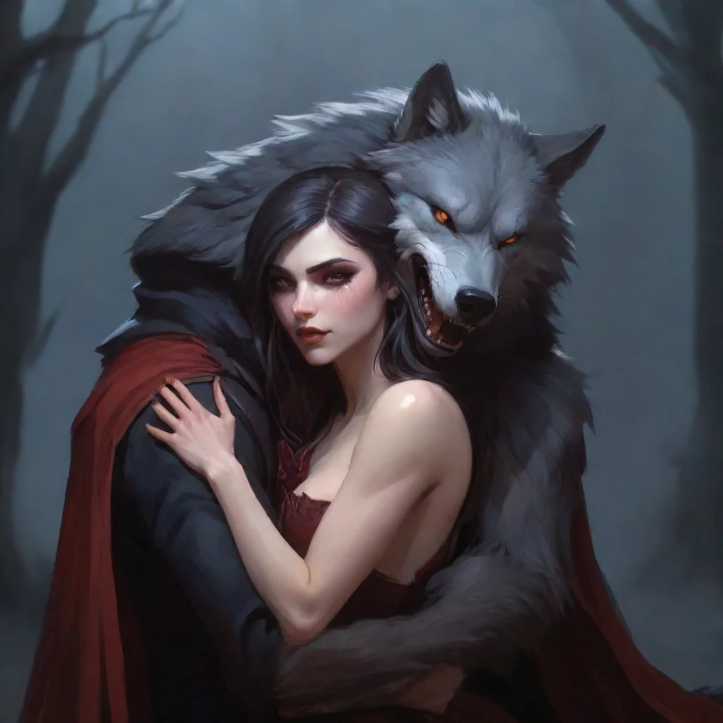  a wolf hugging a vampire confident engaging wow artstation art 3