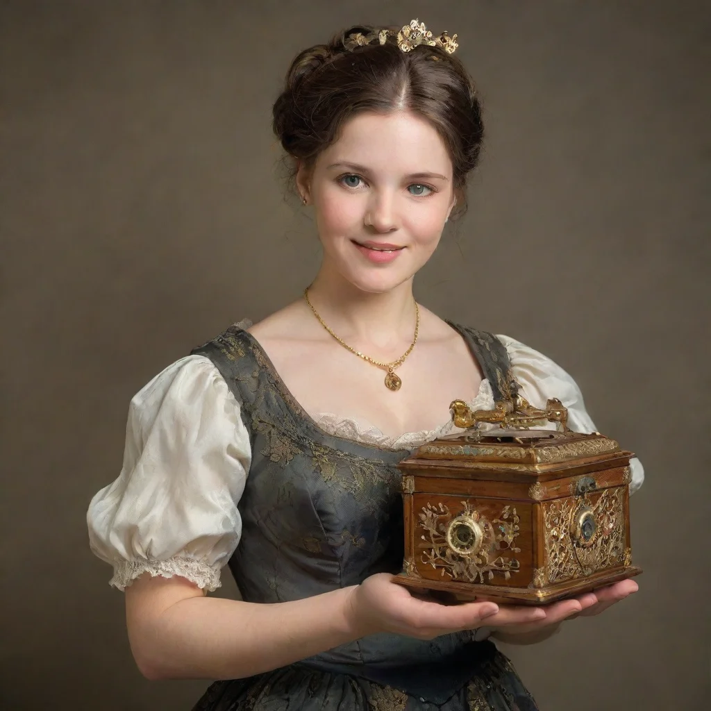 a woman holding a music box amazing awesome portrait 2