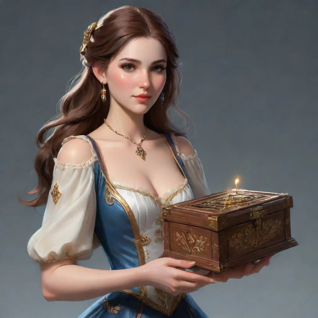  a woman holding a music box confident engaging wow artstation art 3
