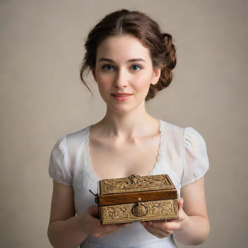 ai a woman holding a music box