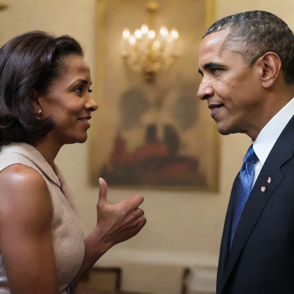  a woman talking with barack obama