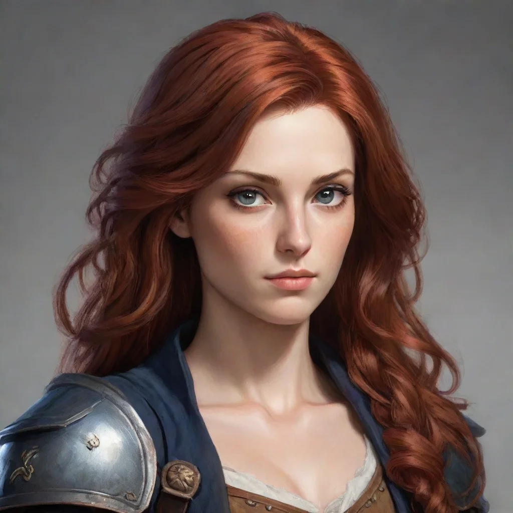 aasimar portrait female auburn hair