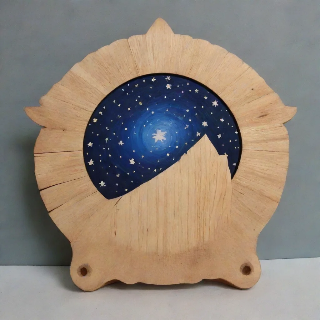  abanico de madera pintado con la noche estrellada 
