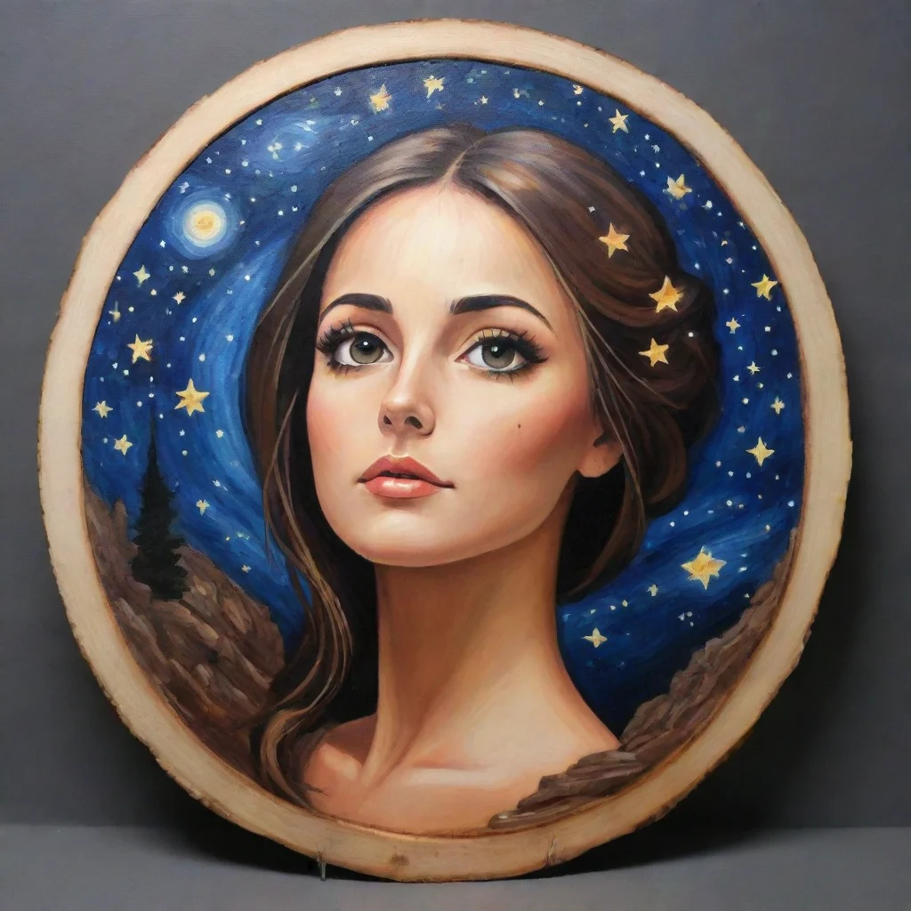 ai abanico de madera pintado con la noche estrelladaamazing awesome portrait 2