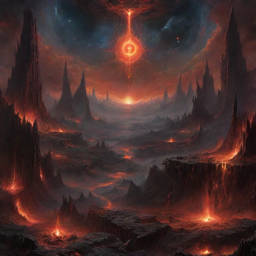  abysmal dawn occult detailed lighting cosmic hellish landscape