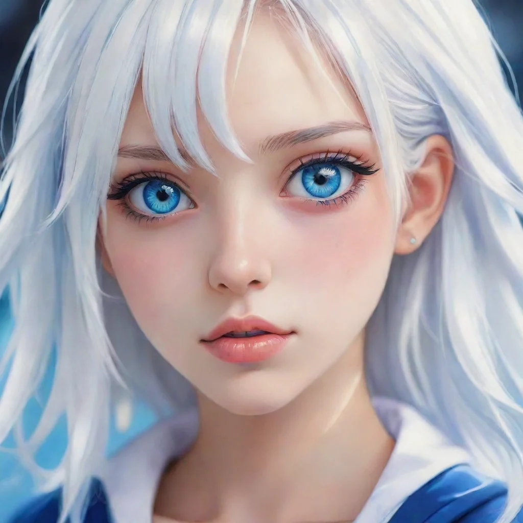 ai adolescente peli blanca con ojos azules estilo anime amazing awesome portrait 2