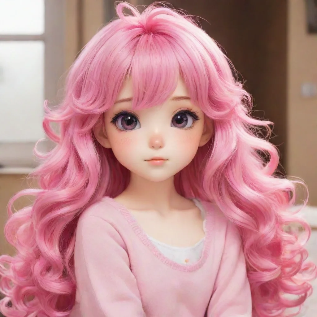 ai adoption anime pink fluffy hair wide